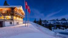 Area sciistica di Flumserberg di notte
