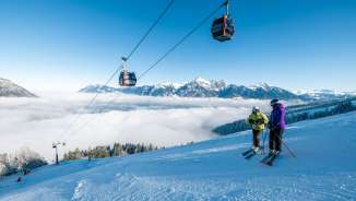 Pizol, inverno, neve, cielo azzurro, skilift, mare di nebbia, Pizolbahnen, umore mattutino, cabinovia, sci, pista