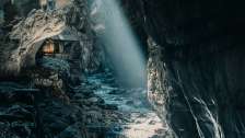 Incidenza della luce nella cupa Gola della Tamina