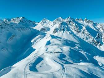 Pizol, inverno, neve, cielo blu, Pizolbahnen, umore mattutino, sci, pista