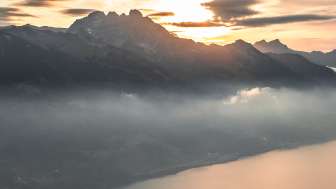 Walenstadtberg, Lago di Walen, Alpe Schrina, atmosfera serale, autunno