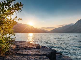 La spiaggia di Murg al tramonto