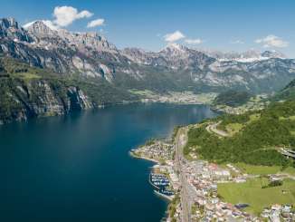 Quarten, Unterterzen, Walensee, drone, primavera