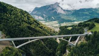 Ponte Tamina Valens, Pfäfers, valle della Tamina, vista, ponte, ponte della Tamina